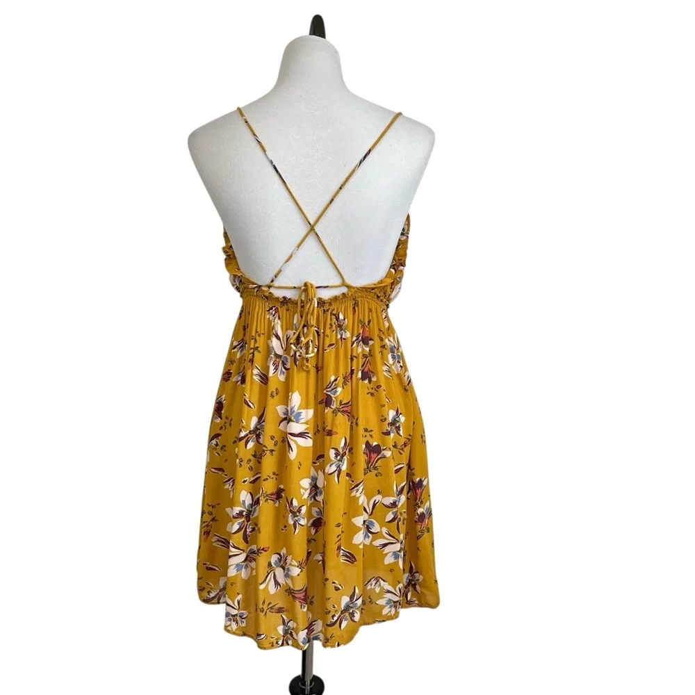 Intimately Free People Womens Jolene Floral Tank Dress Sz Medium Yellow - Picture 5 of 11